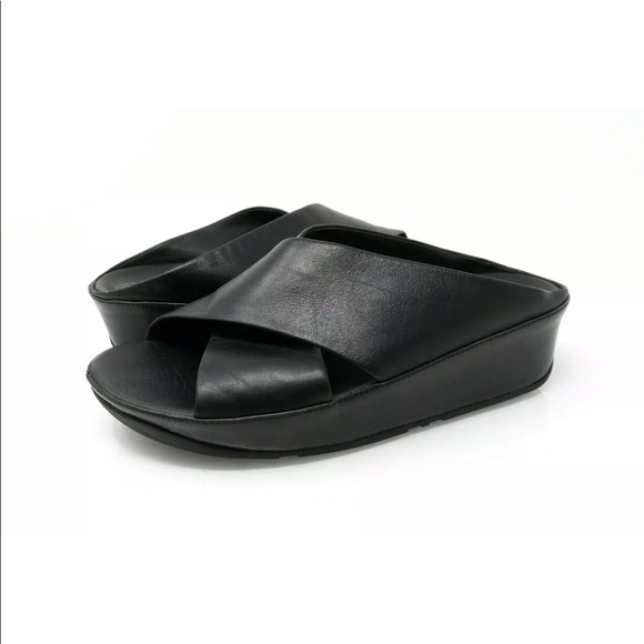 Fitflop Shoes - Fitflop Kys Wedge Slide Sandal Criss Cross Straps